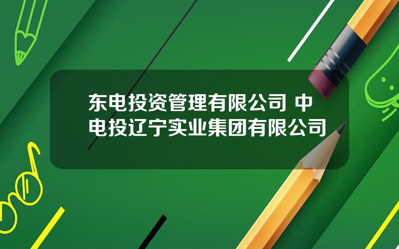 东电投资管理有限公司 中电投辽宁实业集团有限公司